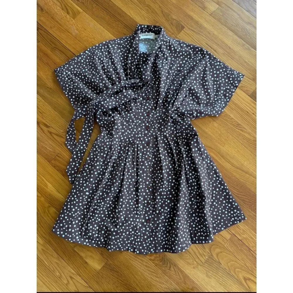 New Anthropologie The Tobie Tie-Neck Shirt Dress by Exquise Size S - Picture 7 of 10